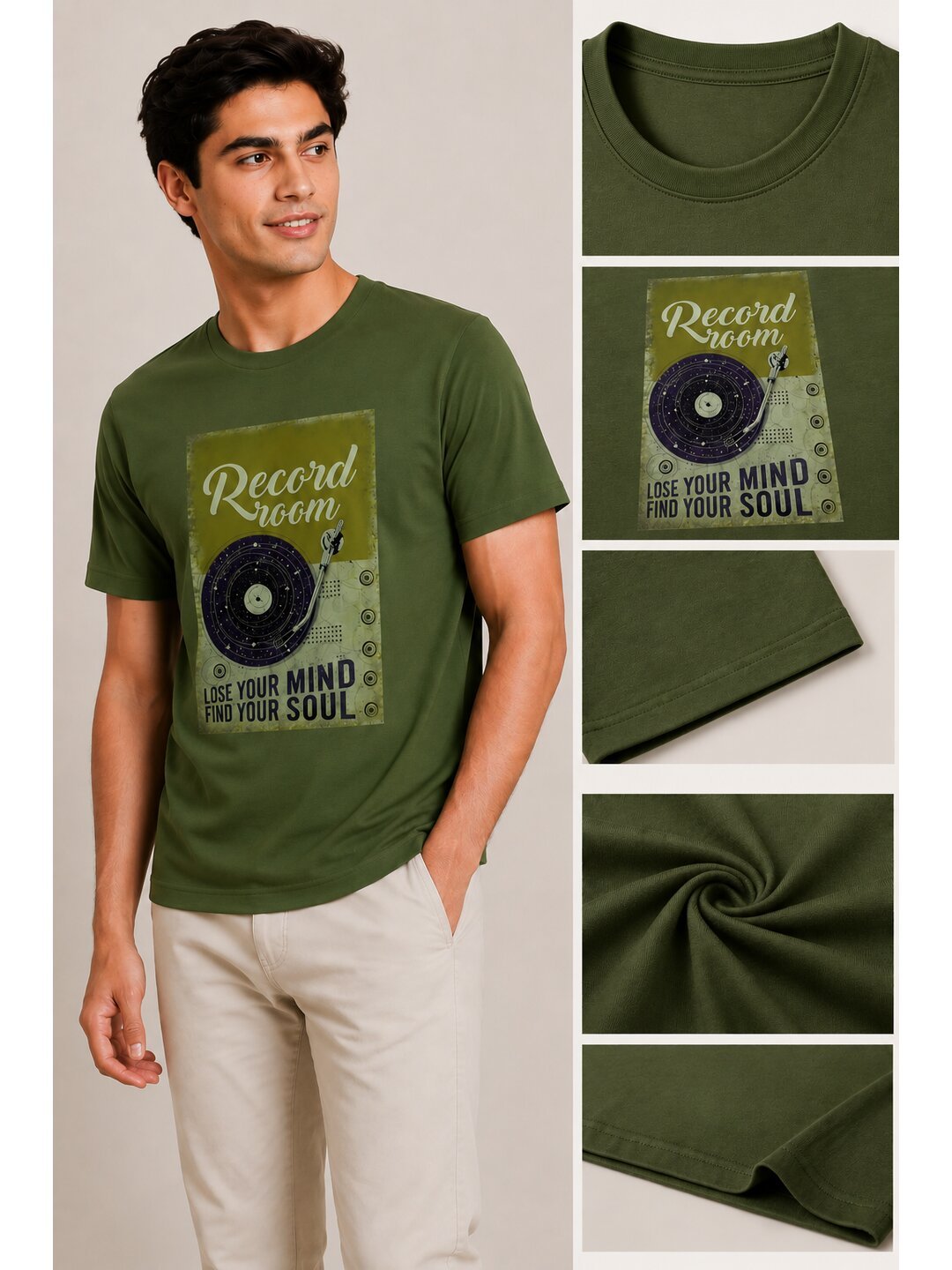 Vintage gram Printed Round Neck Regular Pre-customized Tshirt for Men