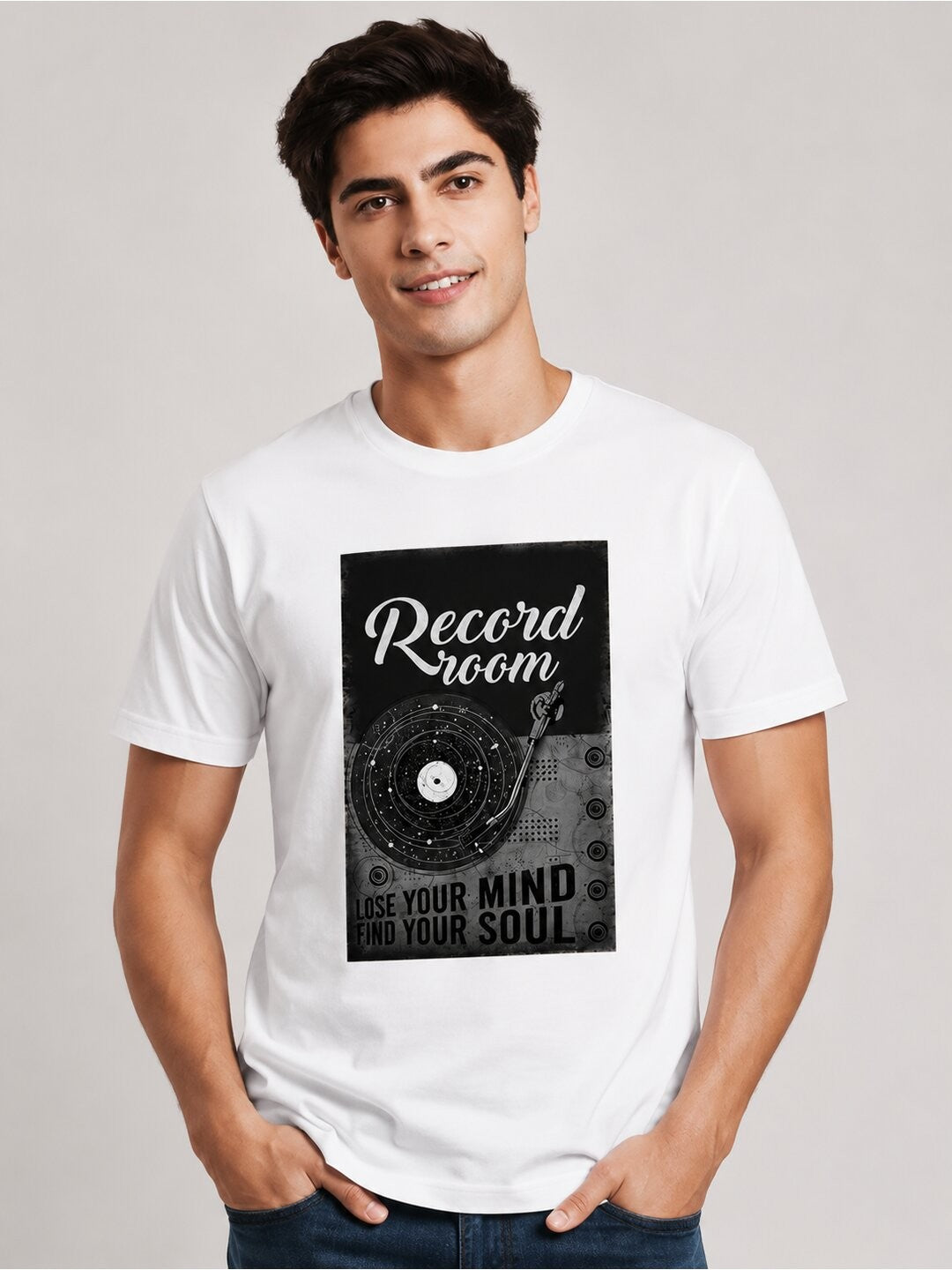 Vintage gram Printed Round Neck Regular Pre-customized Tshirt for Men