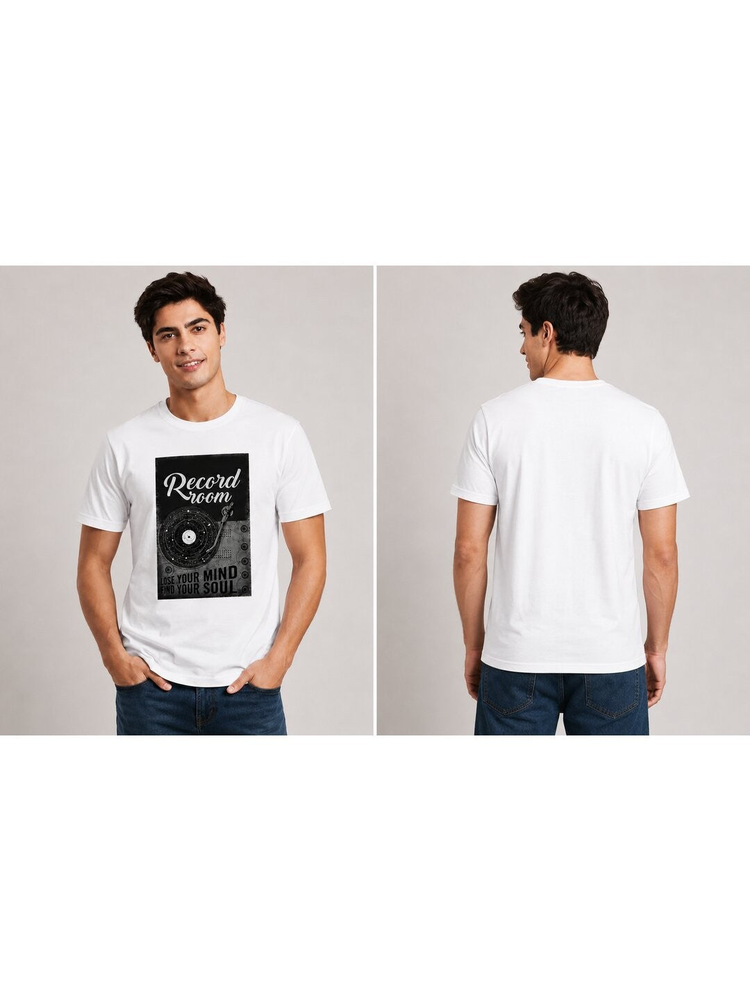 Vintage gram Printed Round Neck Regular Pre-customized Tshirt for Men