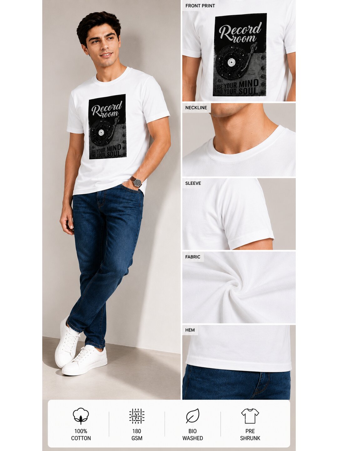 Mixmedia 13 Printed Round Neck Regular Pre customized Tshirt for Men