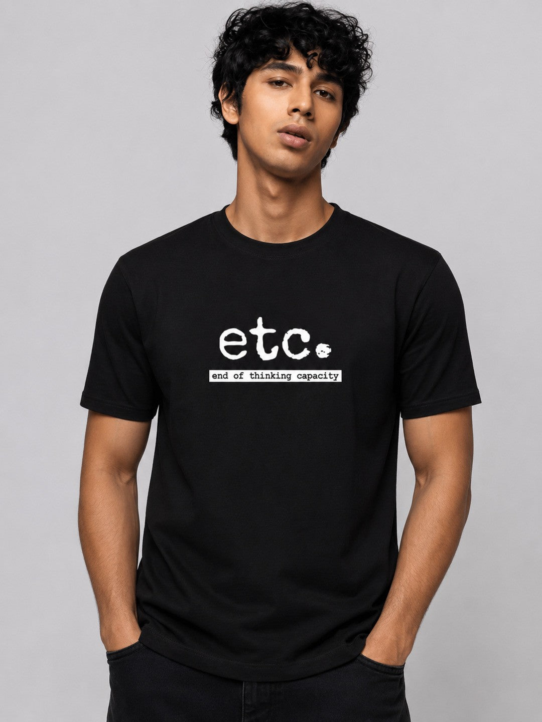 ETC Printed Round Neck Regular Pre-customized Tshirt for Men