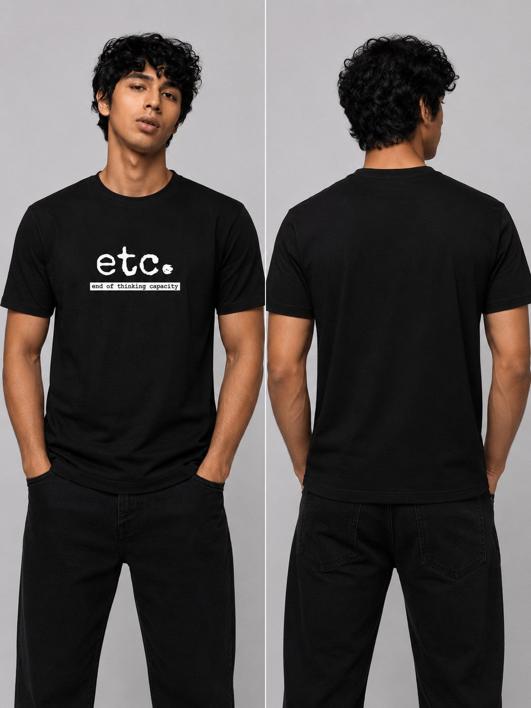 ETC Printed Round Neck Regular Pre-customized Tshirt for Men