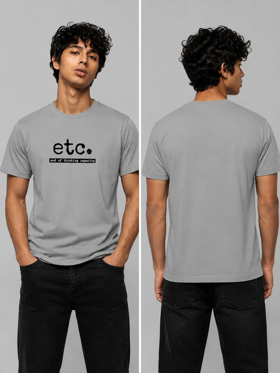 ETC Printed Round Neck Regular Pre-customized Tshirt for Men
