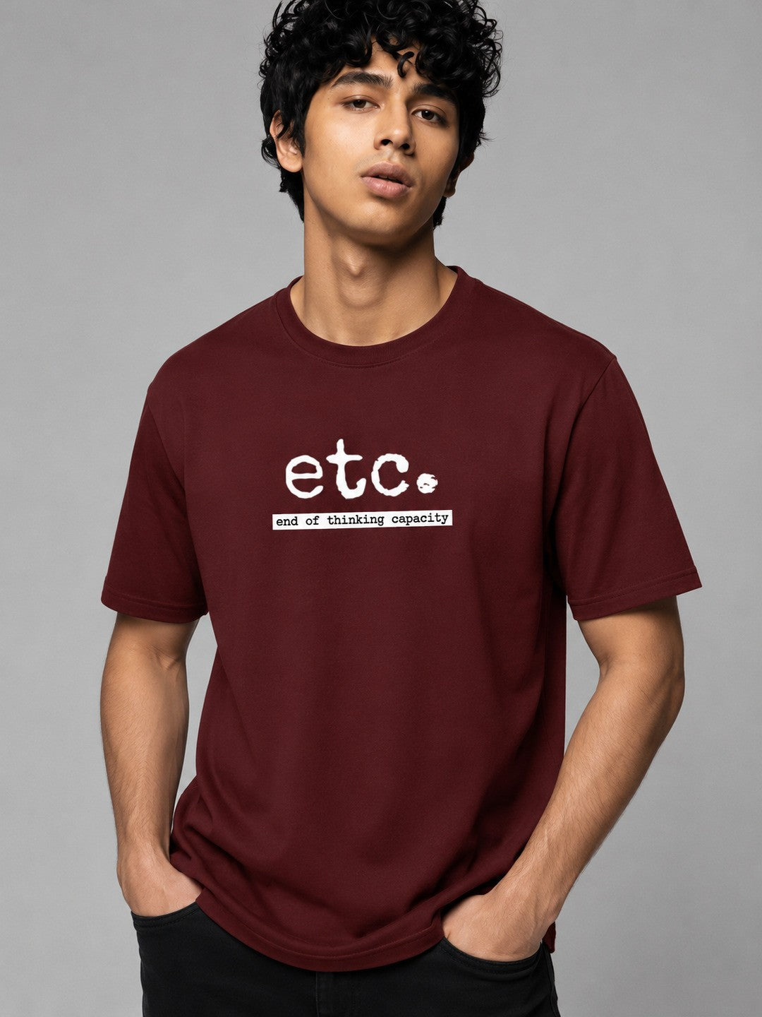 ETC Printed Round Neck Regular Pre-customized Tshirt for Men
