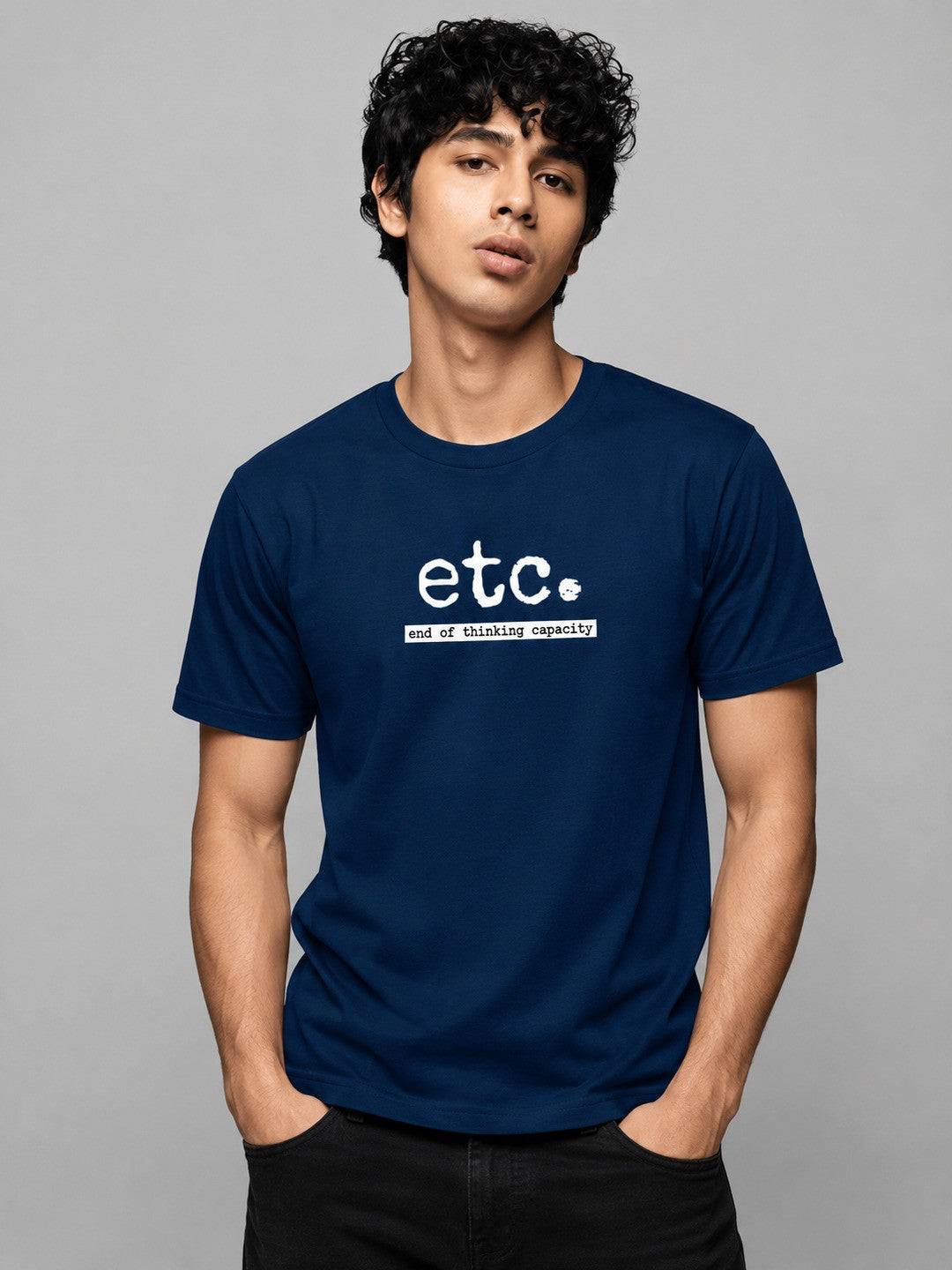 ETC Printed Round Neck Regular Pre-customized Tshirt for Men