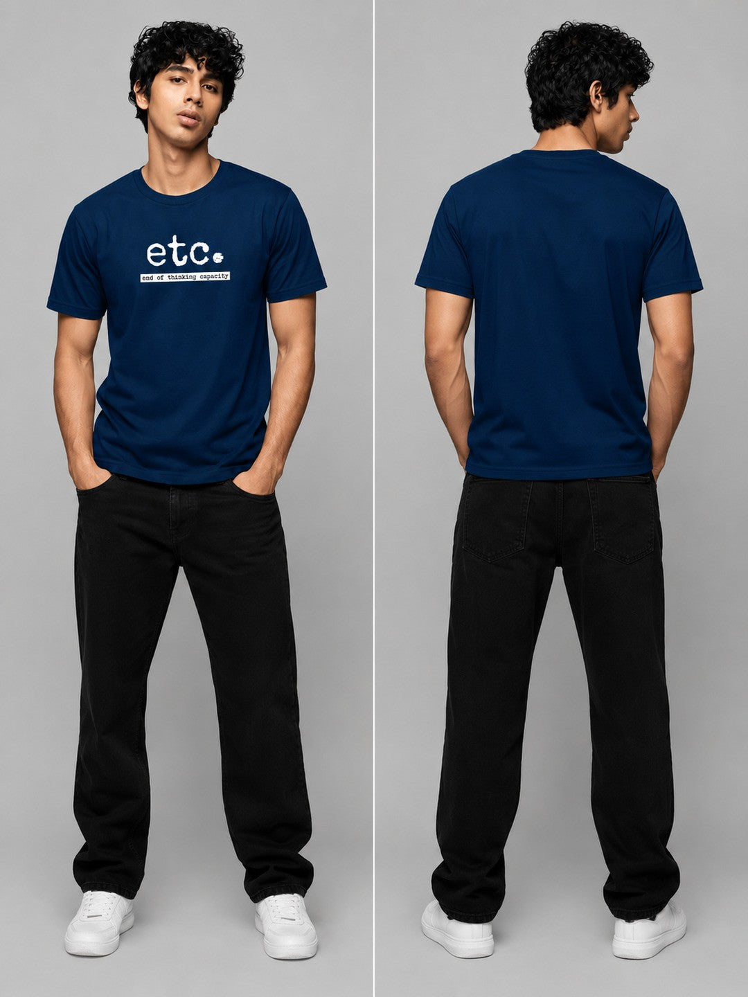 ETC Printed Round Neck Regular Pre-customized Tshirt for Men