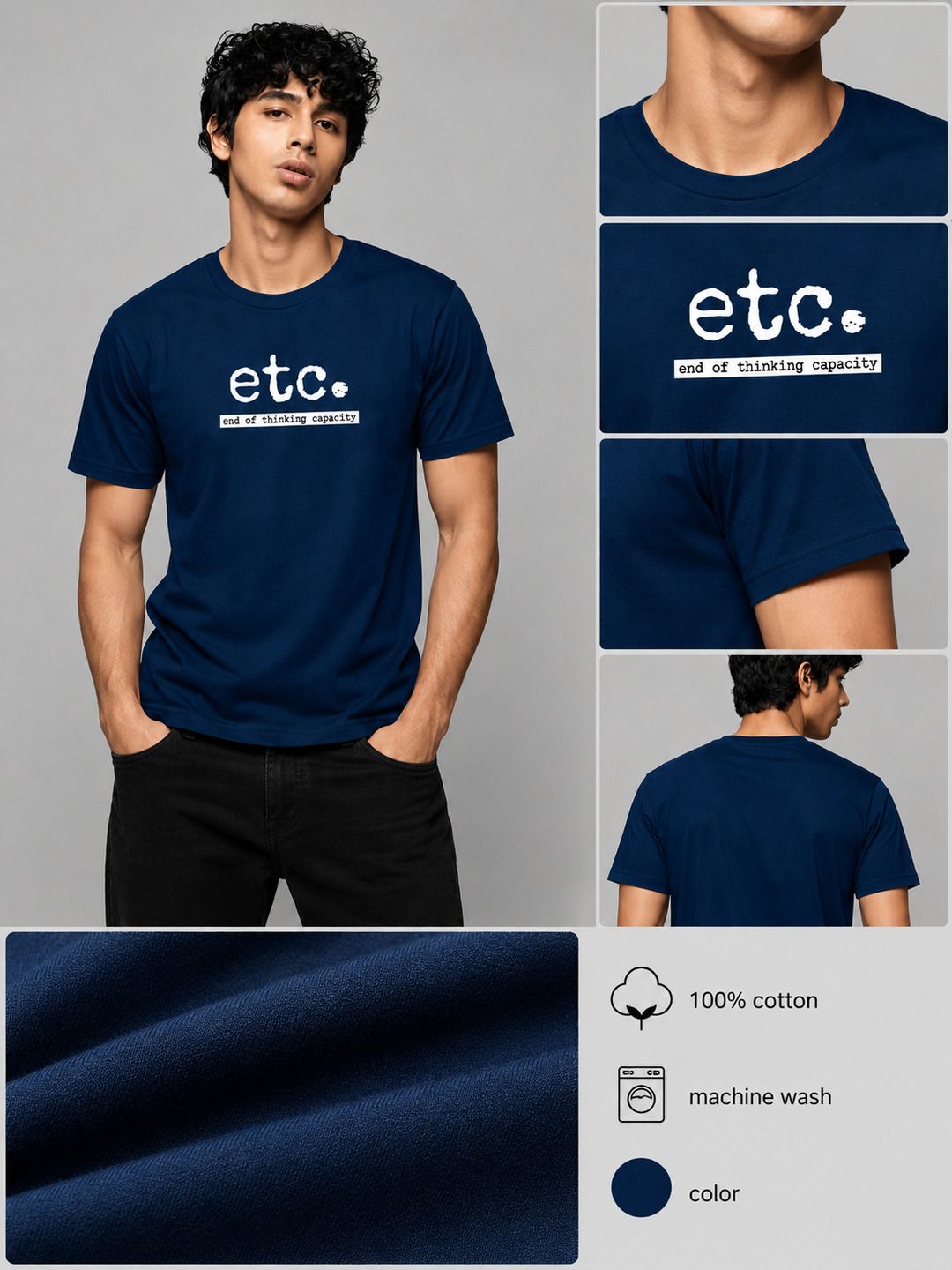 ETC Printed Round Neck Regular Pre-customized Tshirt for Men