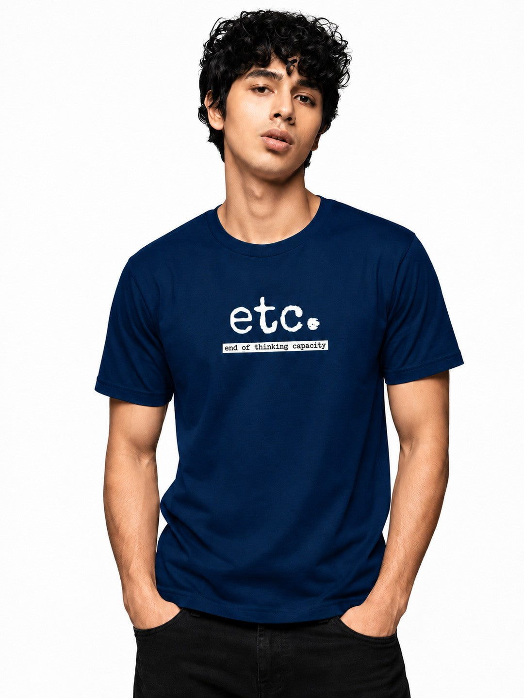 ETC Printed Round Neck Regular Pre-customized Tshirt for Men