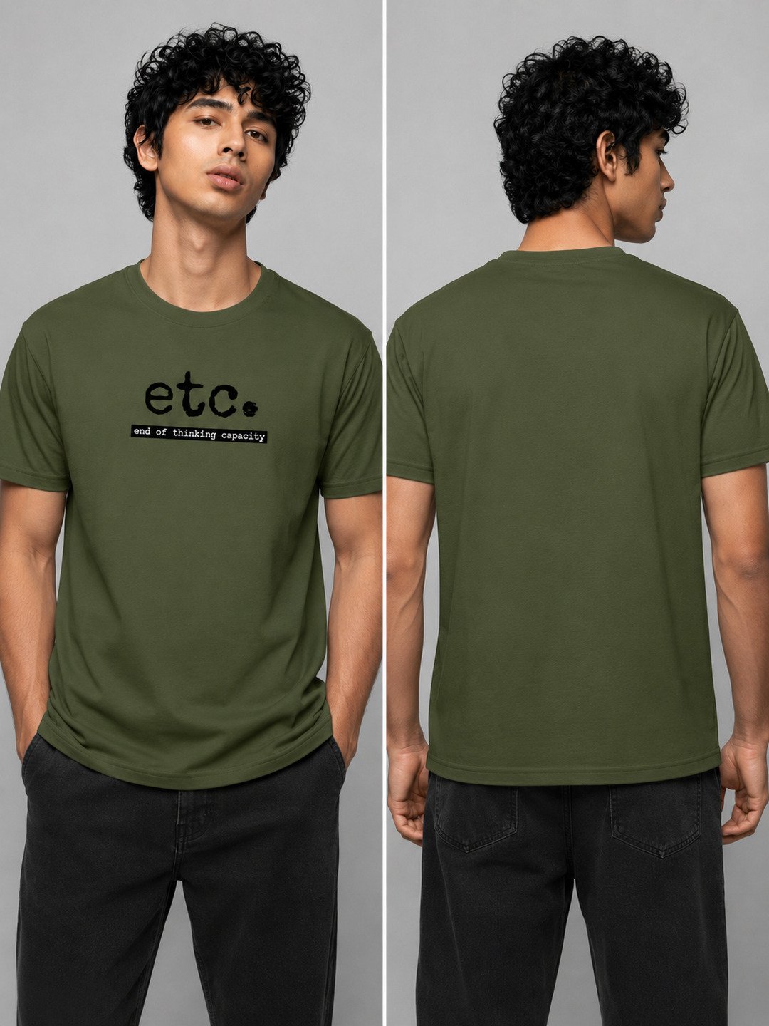 ETC Printed Round Neck Regular Pre-customized Tshirt for Men