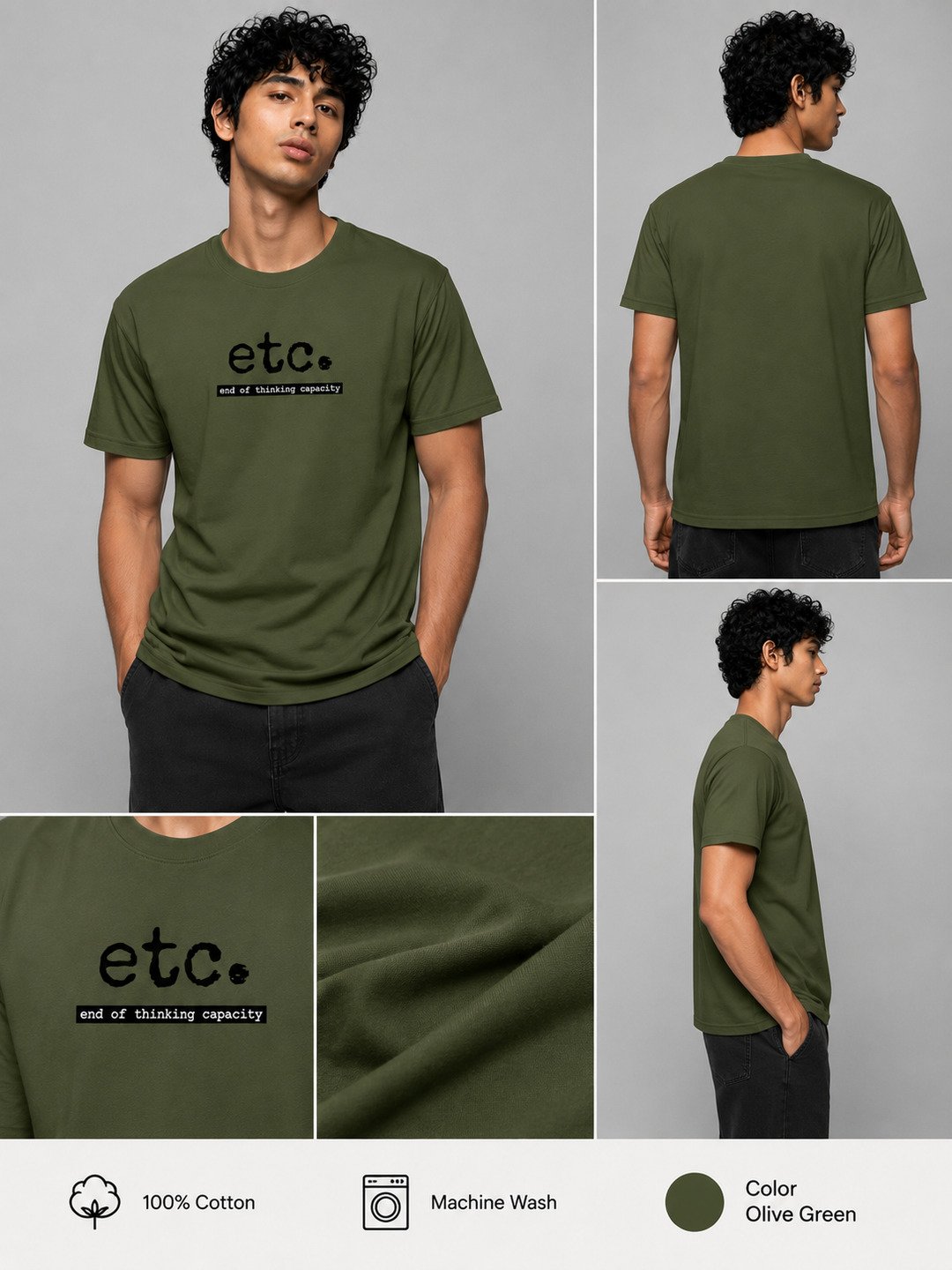 ETC Printed Round Neck Regular Pre-customized Tshirt for Men