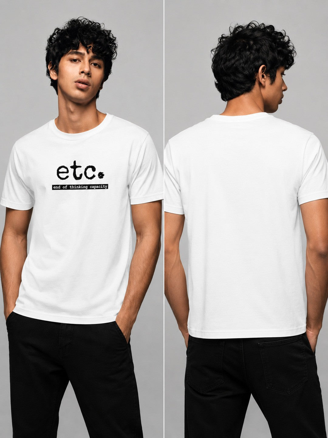 ETC Printed Round Neck Regular Pre-customized Tshirt for Men