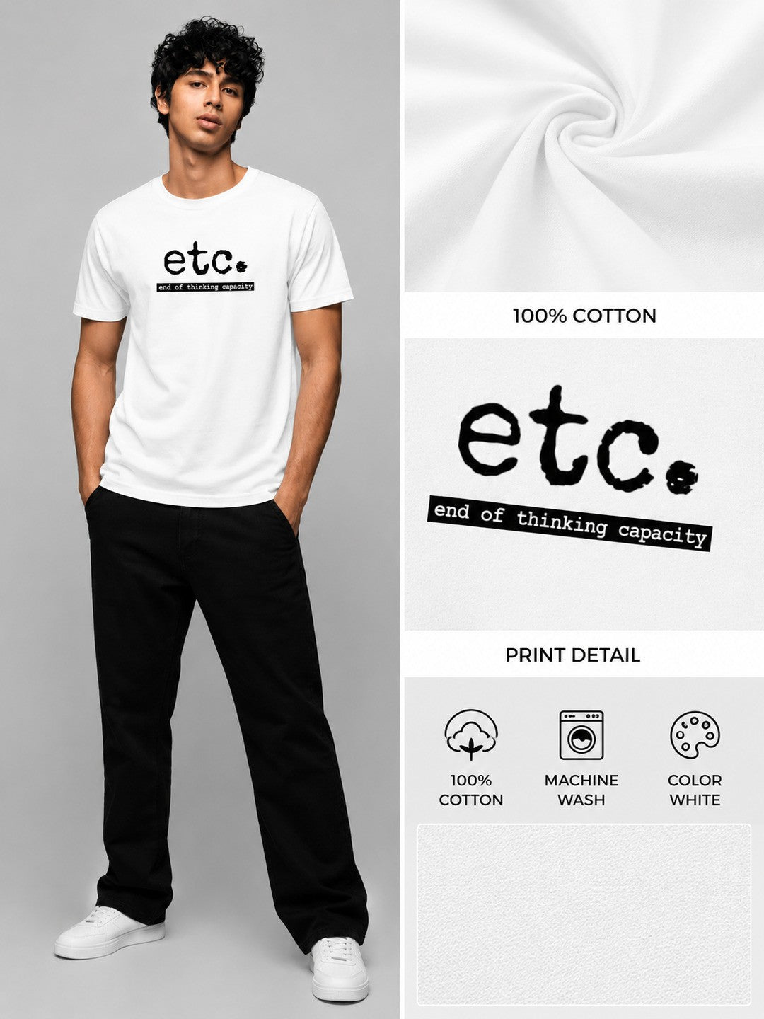 ETC Printed Round Neck Regular Pre-customized Tshirt for Men