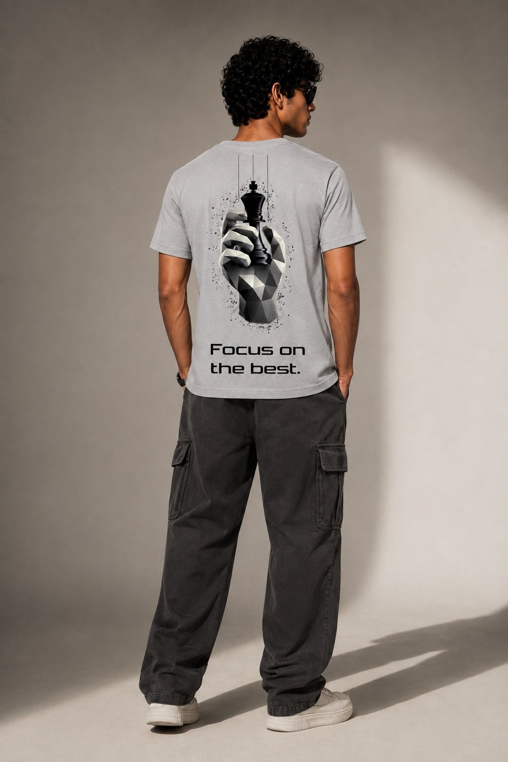 Chess Hand Printed Round Neck Regular Pre-customized Tshirt for Men