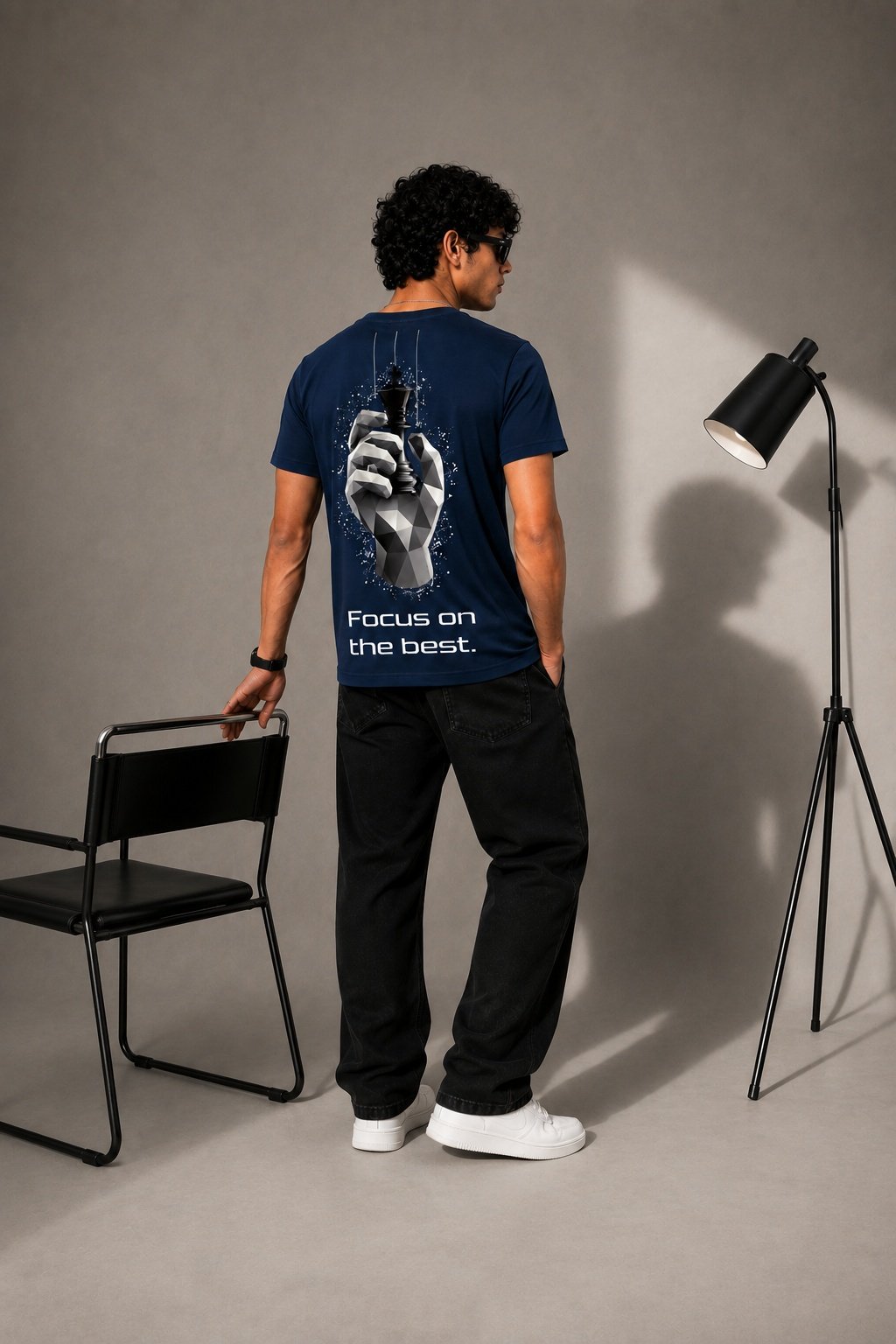 Chess Hand Printed Round Neck Regular Pre-customized Tshirt for Men