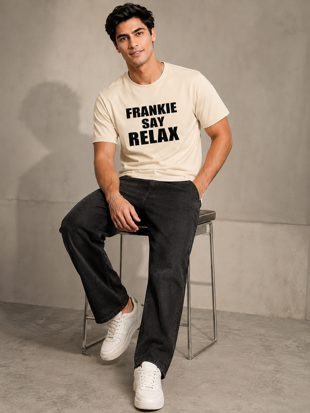 Frankie Printed Round Neck Regular Pre-customized Tshirt for Men