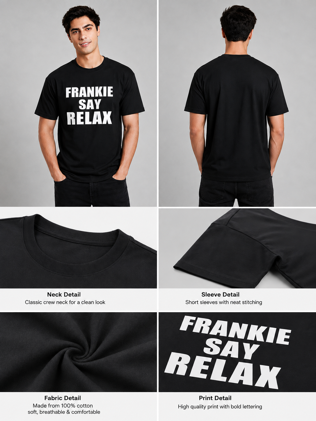 Frankie Printed Round Neck Regular Pre-customized Tshirt for Men