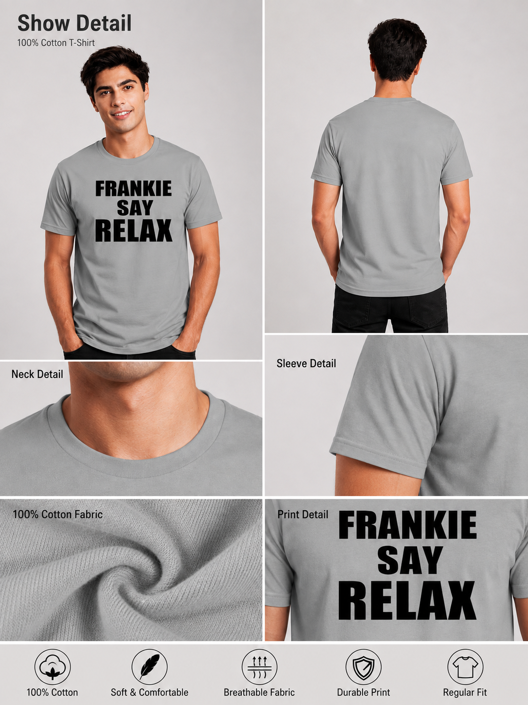 Frankie Printed Round Neck Regular Pre-customized Tshirt for Men
