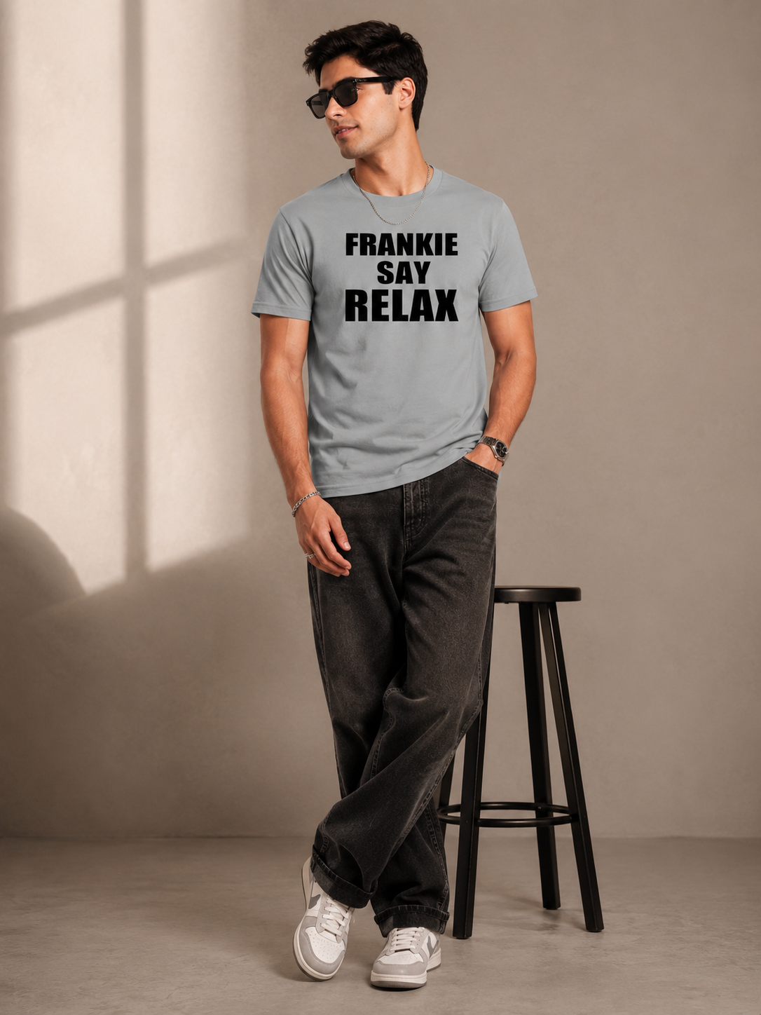 Frankie Printed Round Neck Regular Pre-customized Tshirt for Men