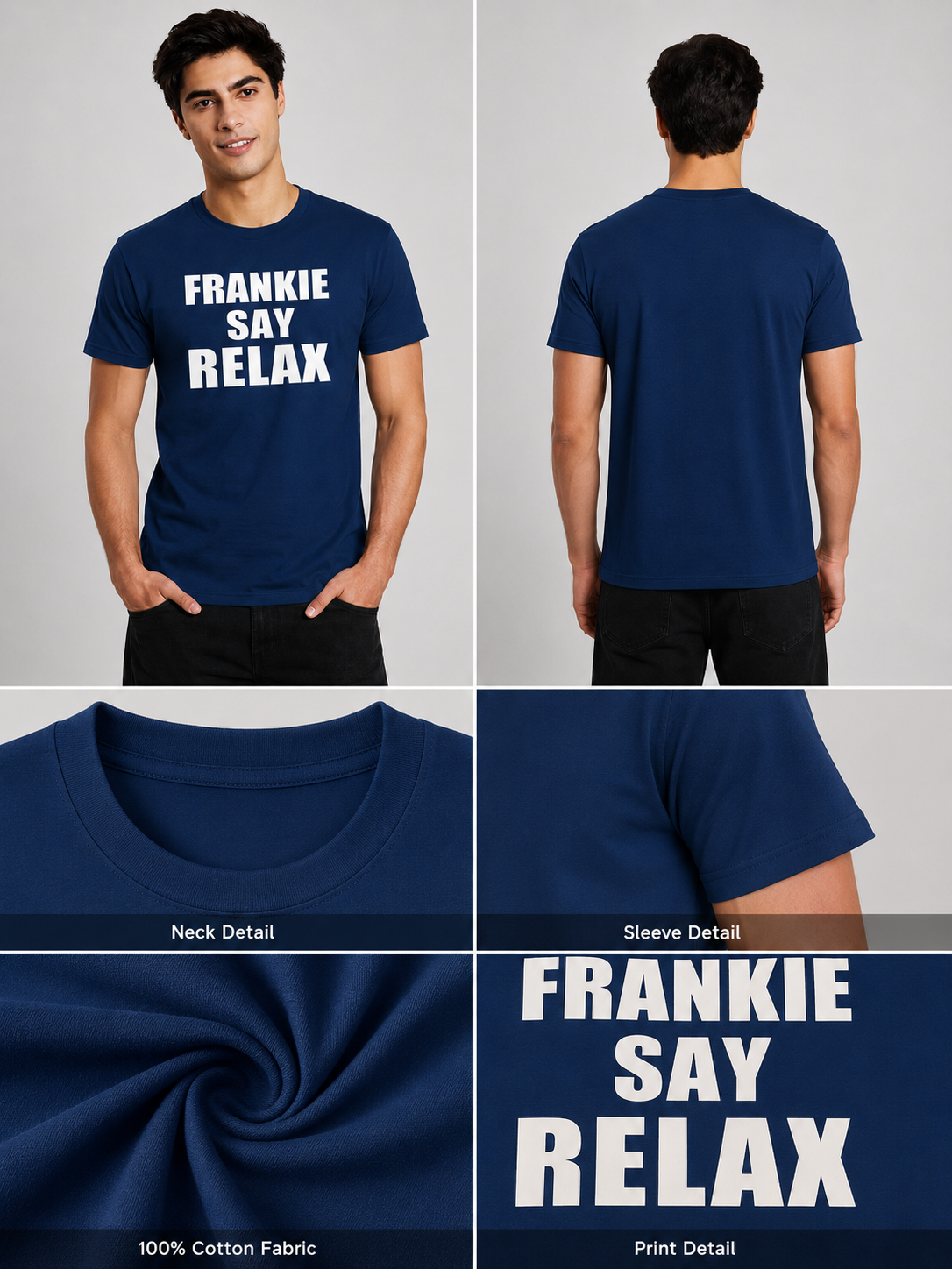 Frankie Printed Round Neck Regular Pre-customized Tshirt for Men