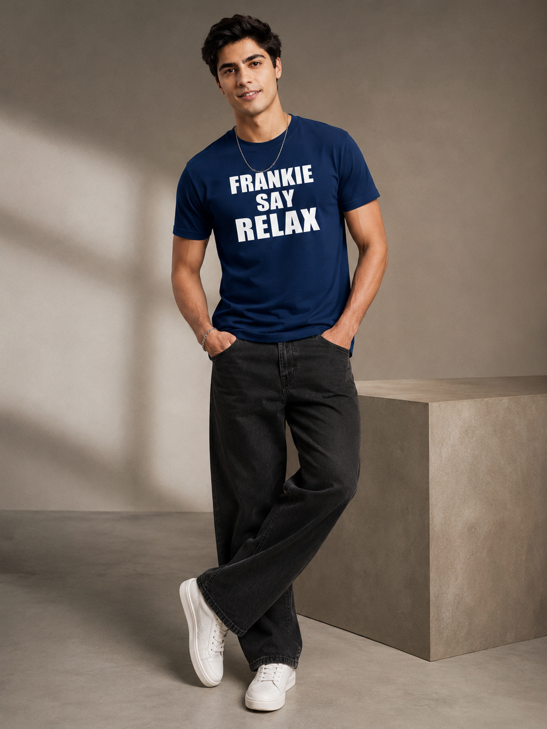 Frankie Printed Round Neck Regular Pre-customized Tshirt for Men