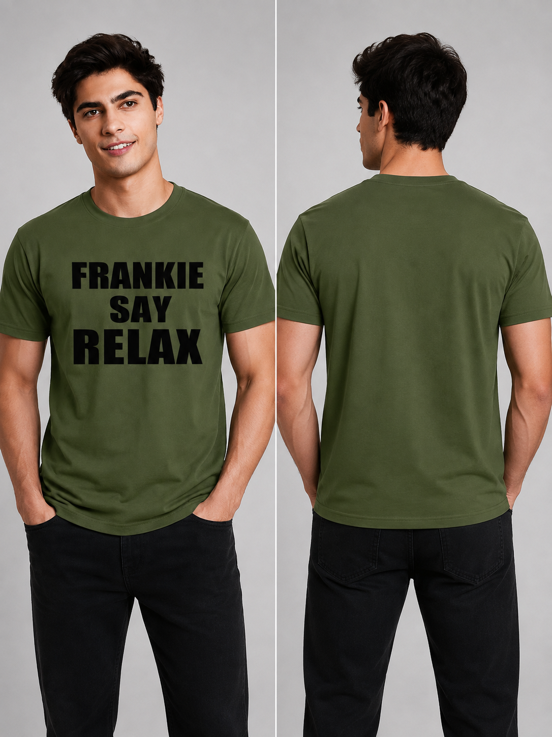 Frankie Printed Round Neck Regular Pre-customized Tshirt for Men