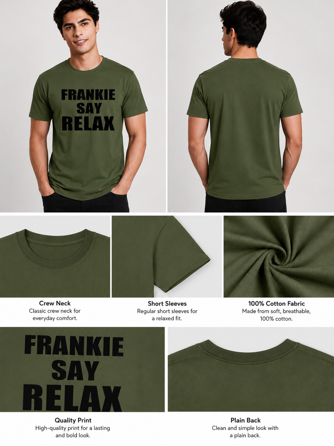 Frankie Printed Round Neck Regular Pre-customized Tshirt for Men