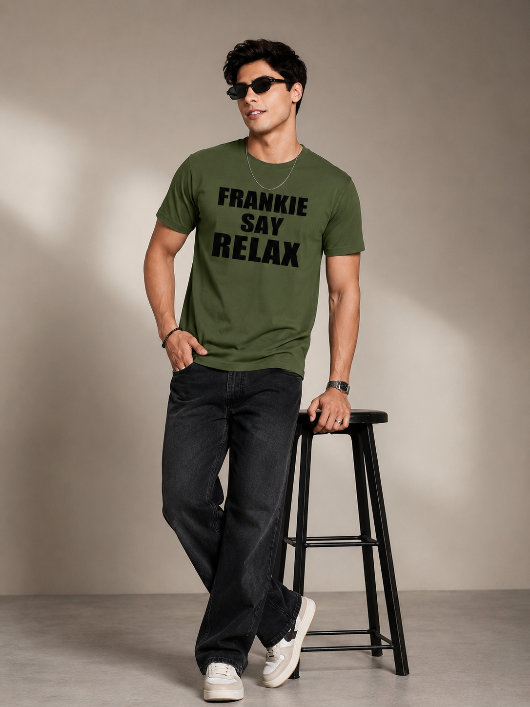 Frankie Printed Round Neck Regular Pre-customized Tshirt for Men