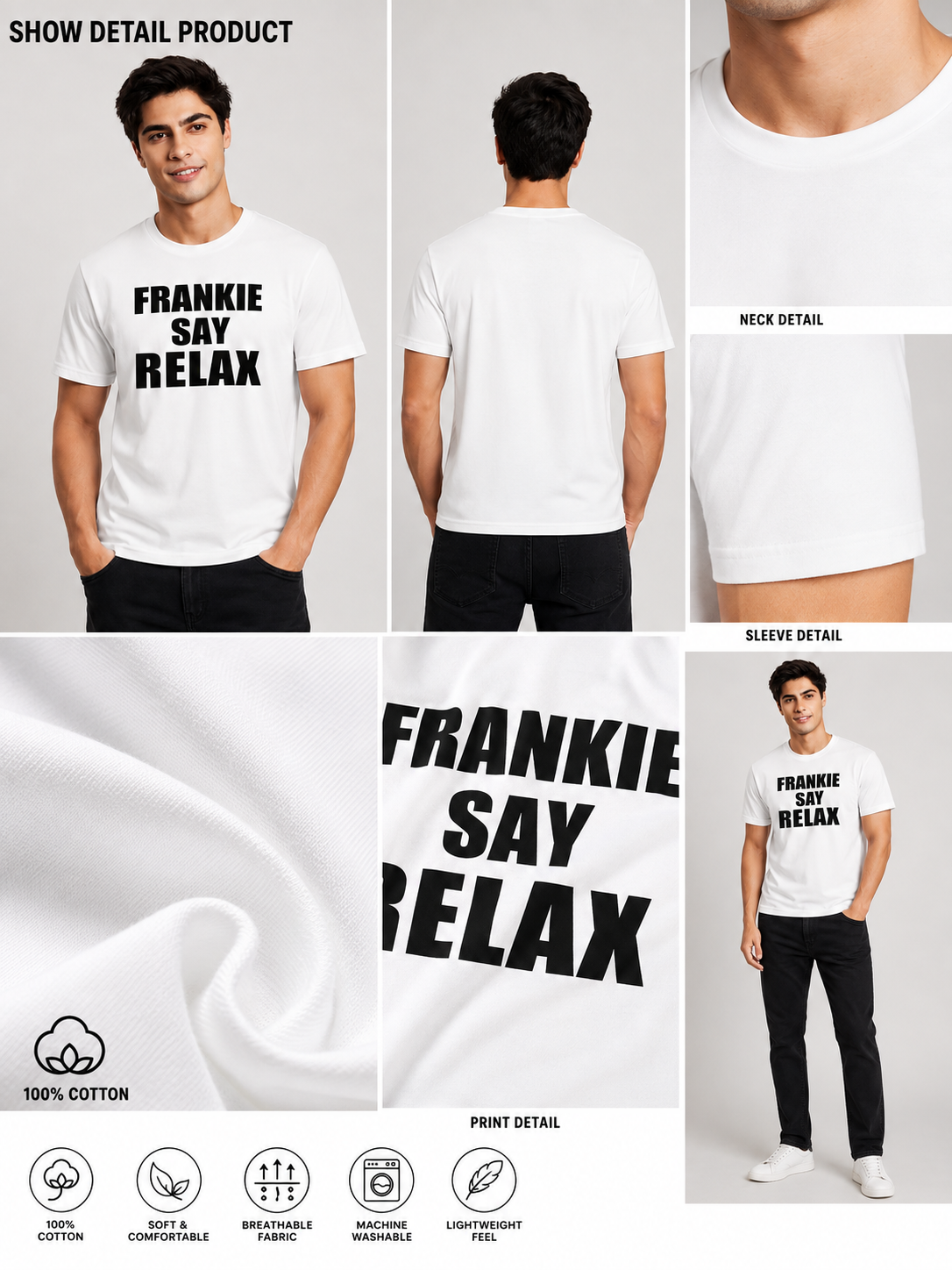 Frankie Printed Round Neck Regular Pre-customized Tshirt for Men