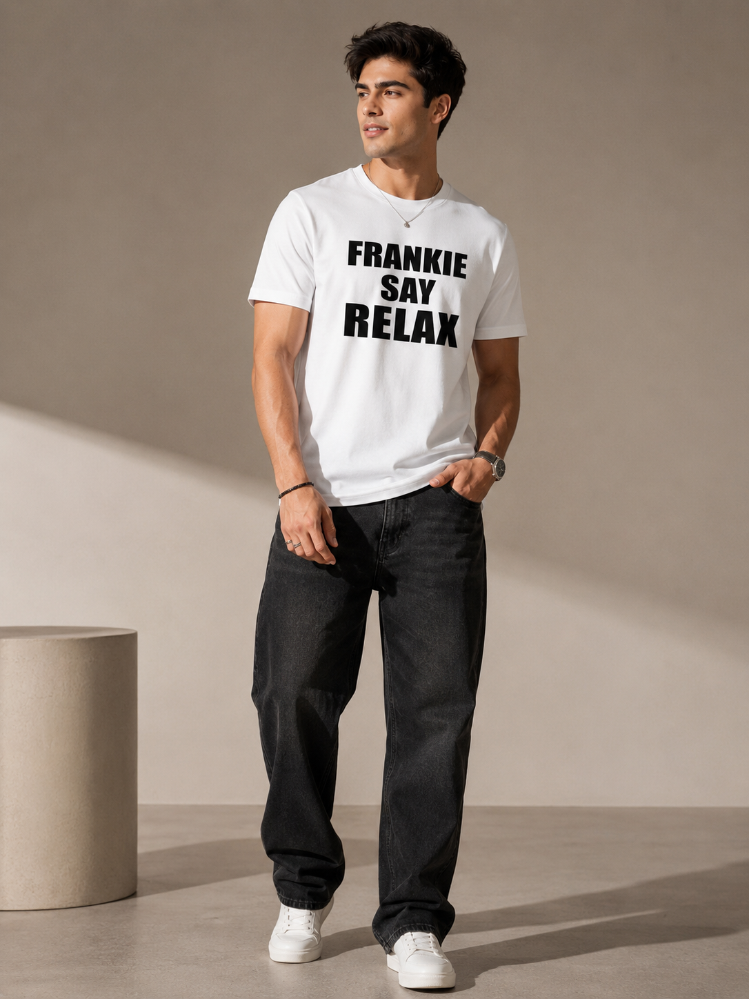 Frankie Printed Round Neck Regular Pre-customized Tshirt for Men