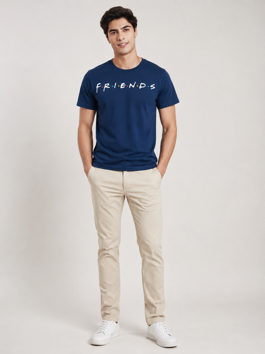 FriendsOG Printed Round Neck Regular Pre-customized Tshirt for Men