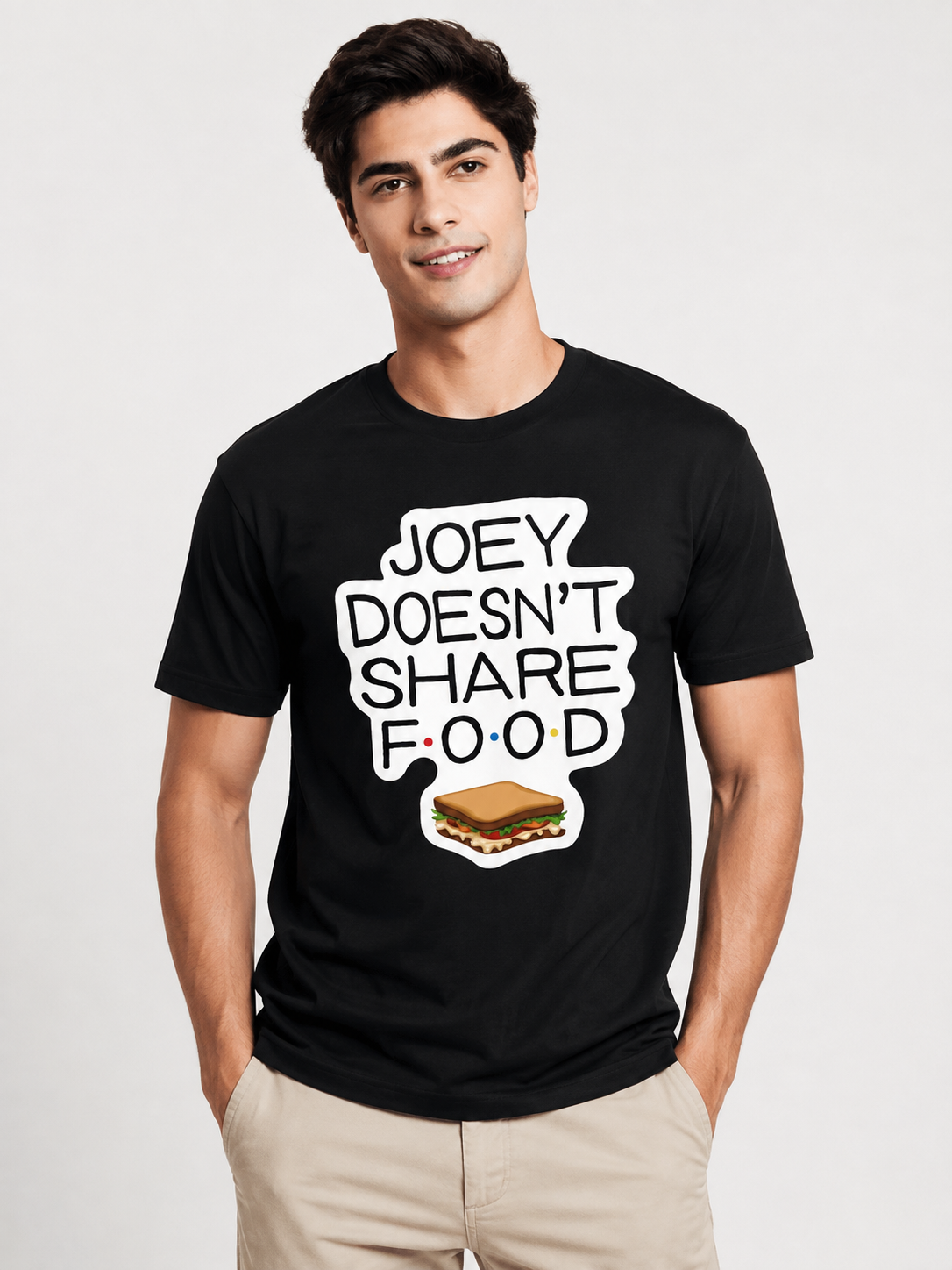 No Sharing Printed Round Neck Regular Pre-customized Tshirt for Men
