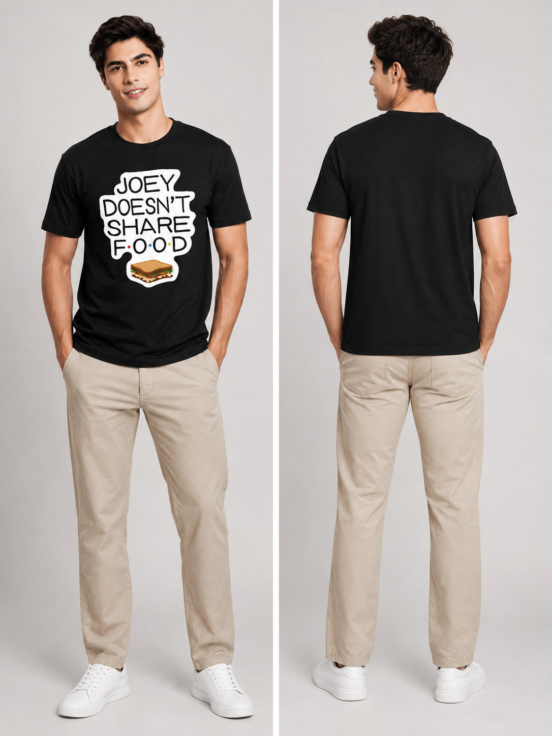 No Sharing Printed Round Neck Regular Pre-customized Tshirt for Men