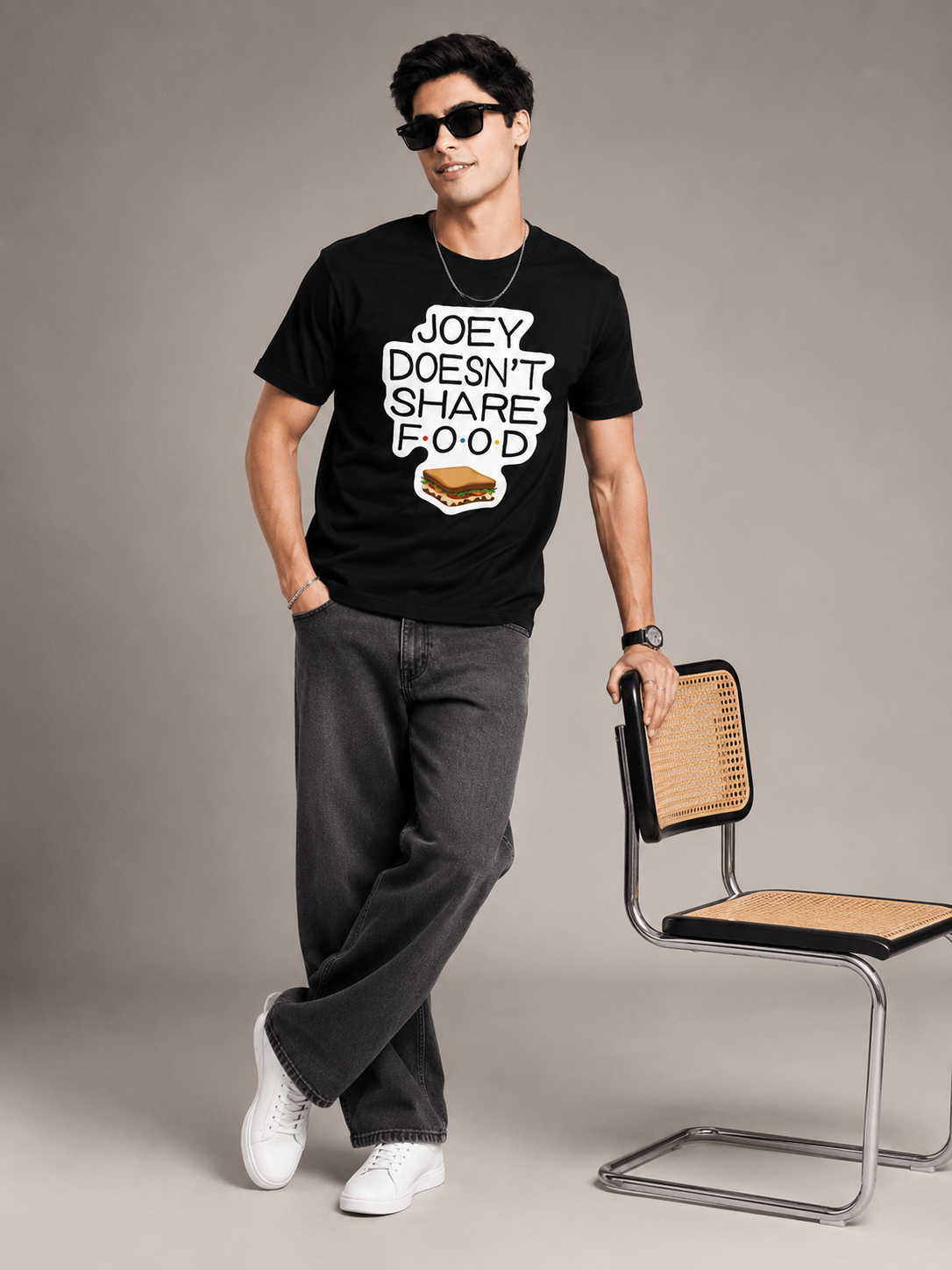 No Sharing Printed Round Neck Regular Pre-customized Tshirt for Men