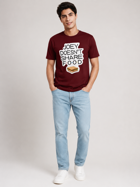 No Sharing Printed Round Neck Regular Pre-customized Tshirt for Men
