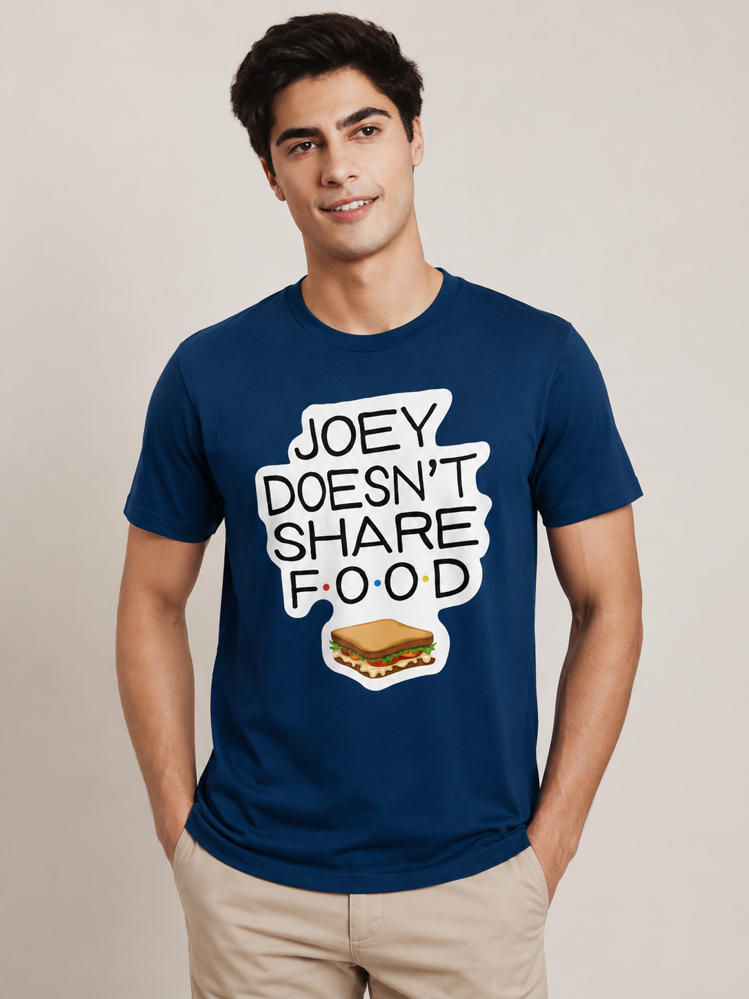 No Sharing Printed Round Neck Regular Pre-customized Tshirt for Men