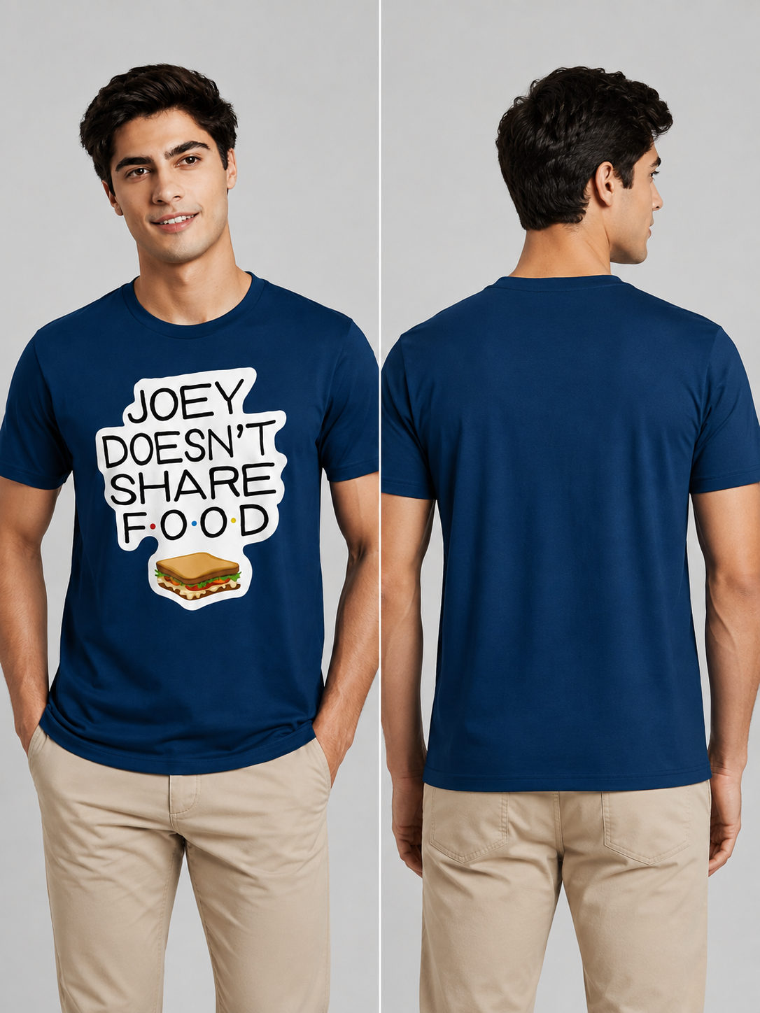 No Sharing Printed Round Neck Regular Pre-customized Tshirt for Men