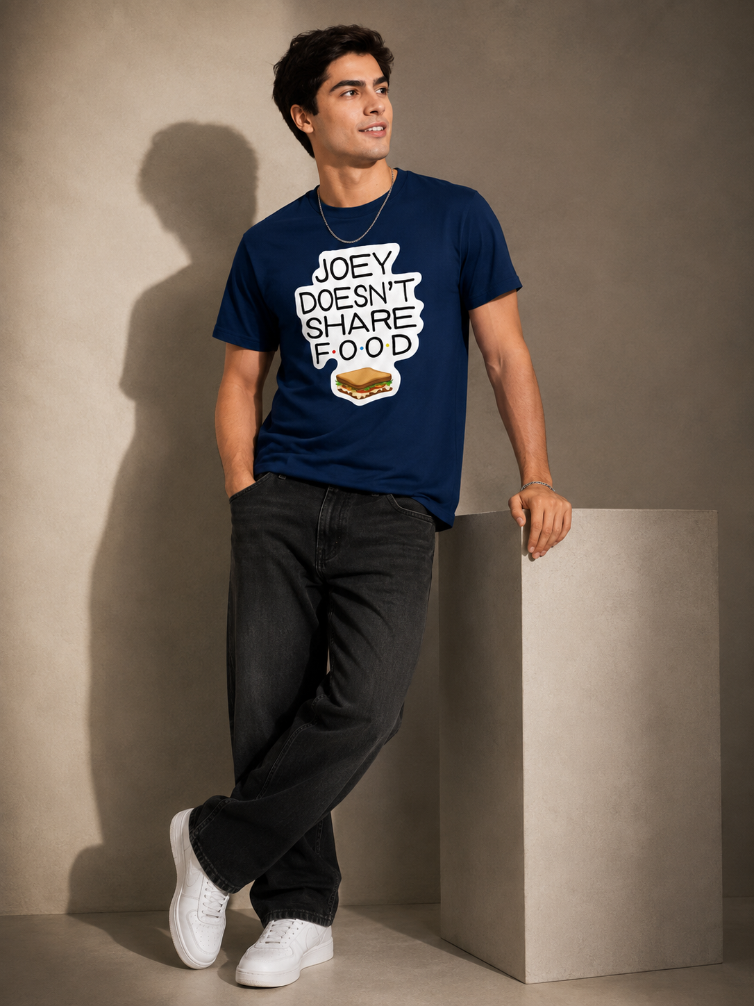 No Sharing Printed Round Neck Regular Pre-customized Tshirt for Men