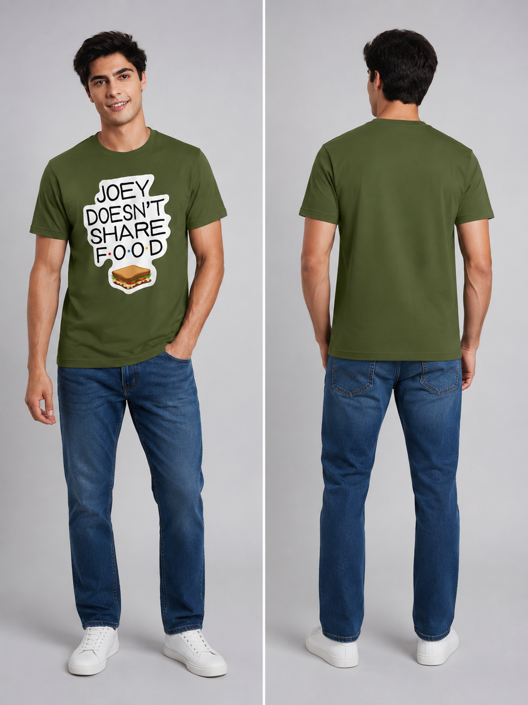 No Sharing Printed Round Neck Regular Pre-customized Tshirt for Men