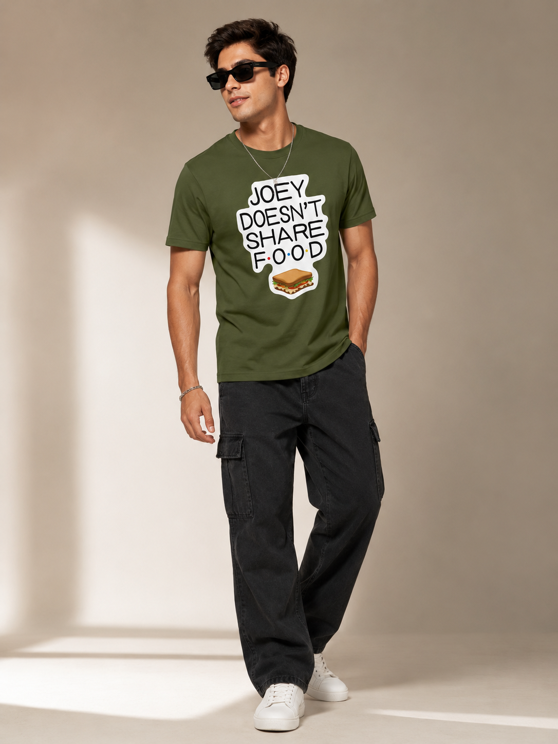 No Sharing Printed Round Neck Regular Pre-customized Tshirt for Men