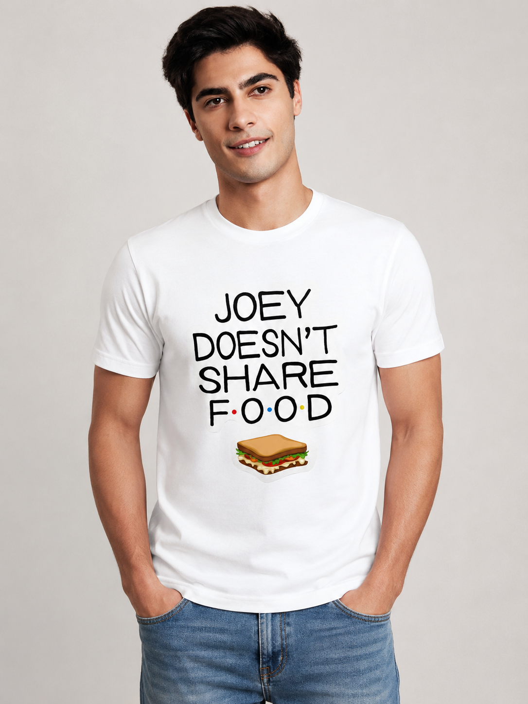 No Sharing Printed Round Neck Regular Pre-customized Tshirt for Men