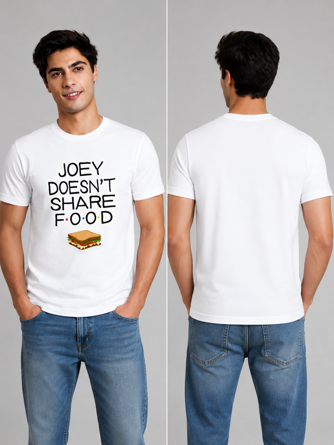 No Sharing Printed Round Neck Regular Pre-customized Tshirt for Men