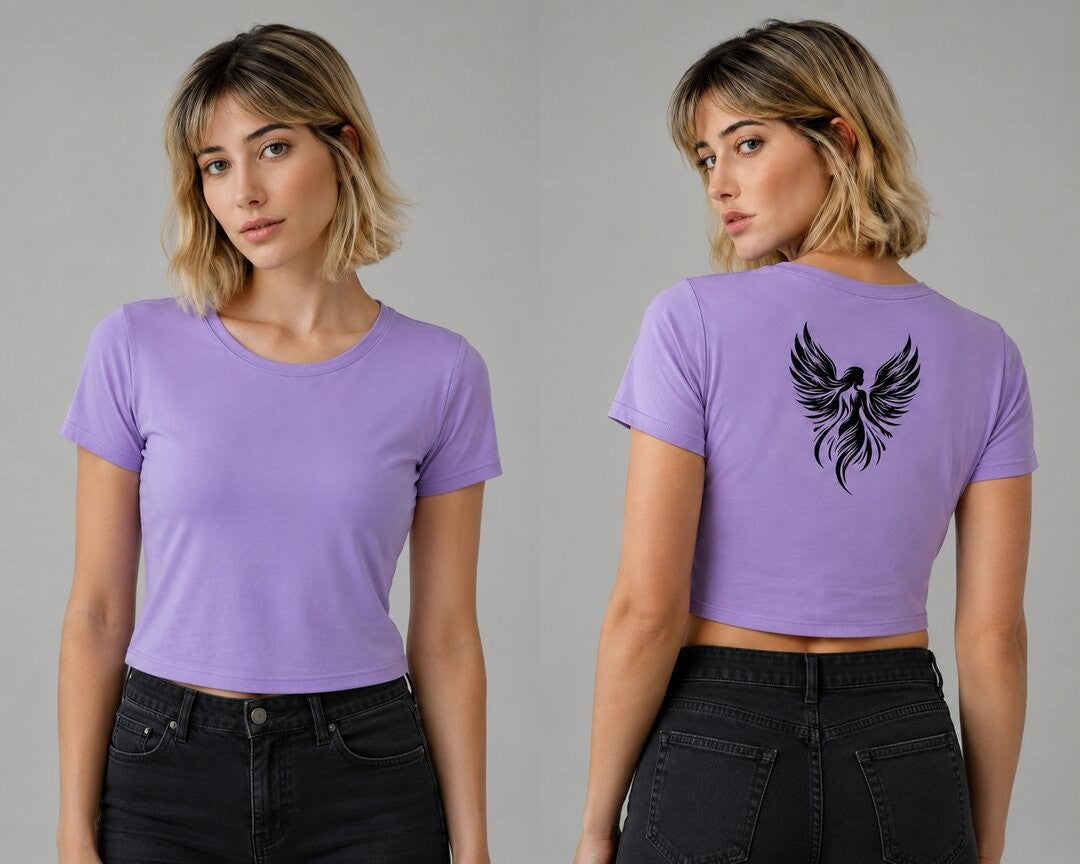 Lucifer lady Printed Round Neck Crop Pre-customized Tshirt for Women