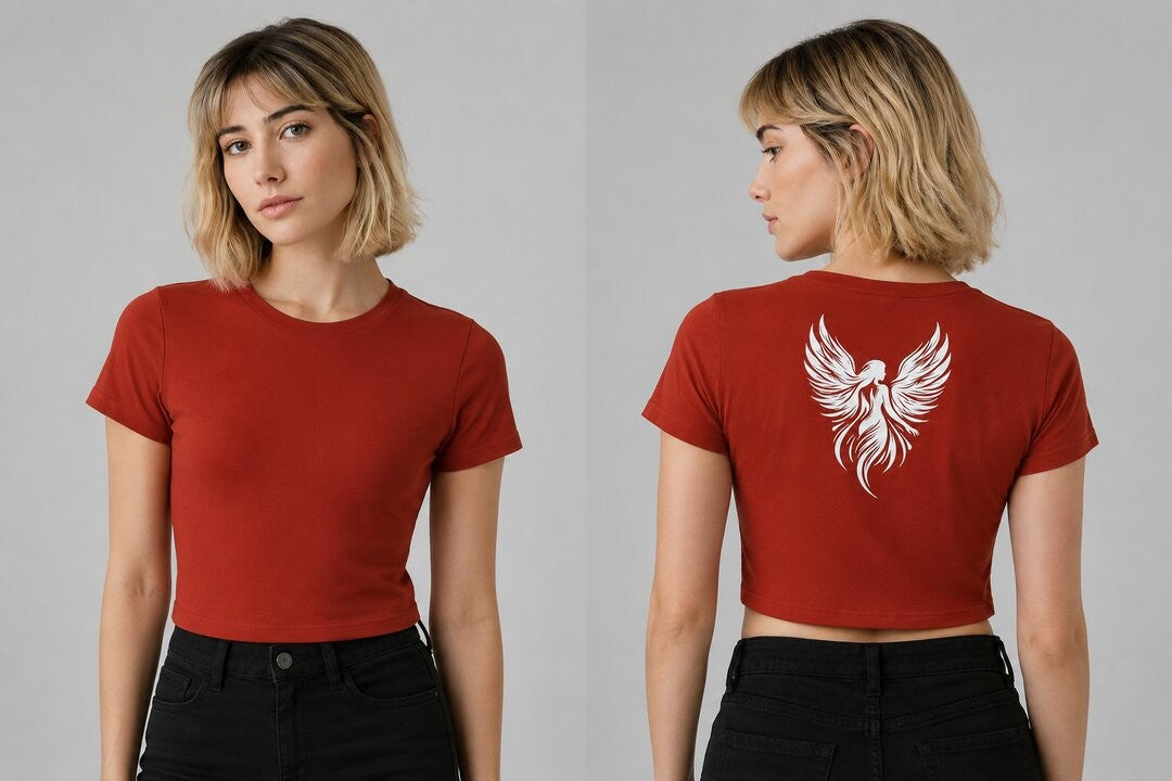 Lucifer lady Printed Round Neck Crop Pre-customized Tshirt for Women