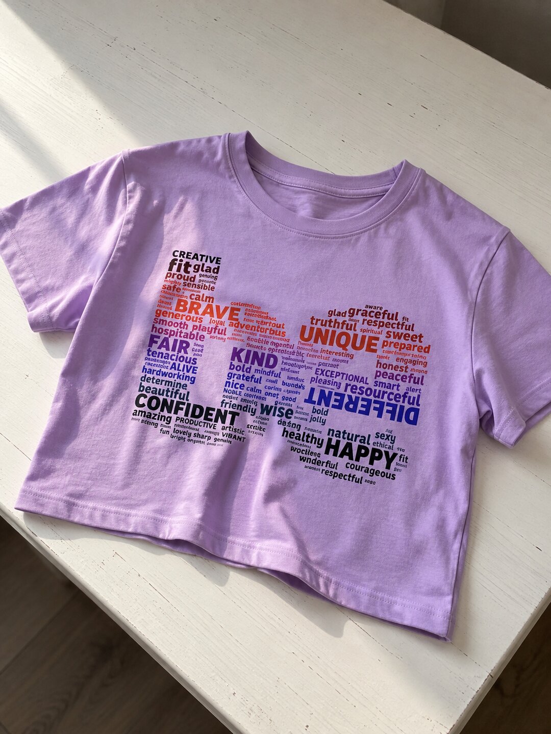 BE Printed Round Neck Crop Pre-customized Tshirt for Women