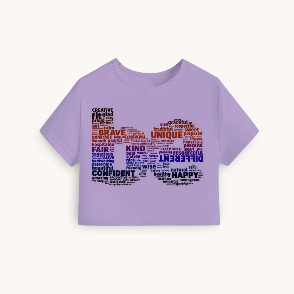 BE Printed Round Neck Crop Pre-customized Tshirt for Women