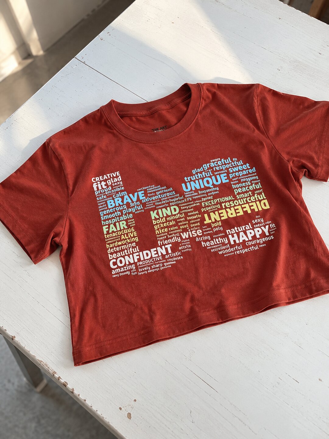 BE Printed Round Neck Crop Pre-customized Tshirt for Women