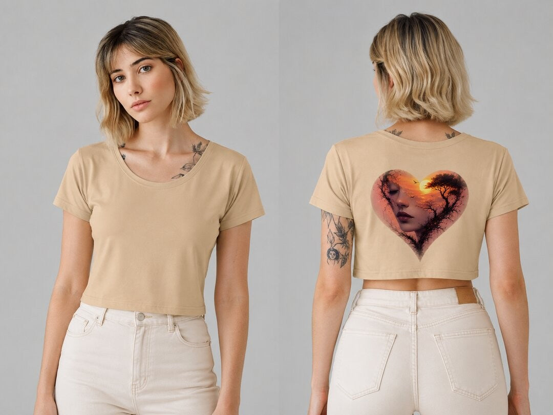 Cyber Ronin Printed Round Neck Crop Pre-customized Tshirt for Women