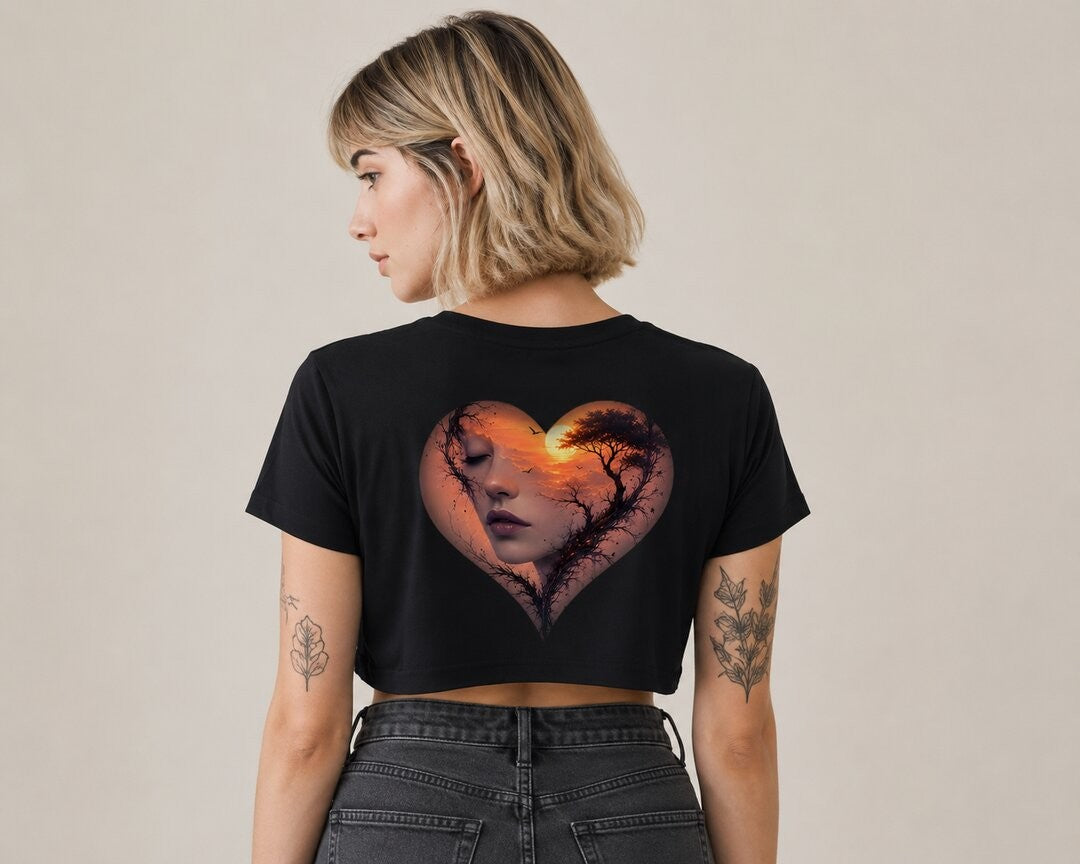 Cyber Ronin Printed Round Neck Crop Pre-customized Tshirt for Women