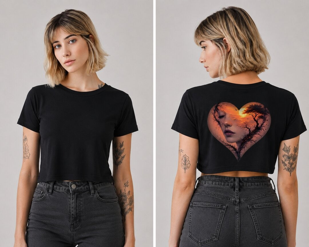Cyber Ronin Printed Round Neck Crop Pre-customized Tshirt for Women