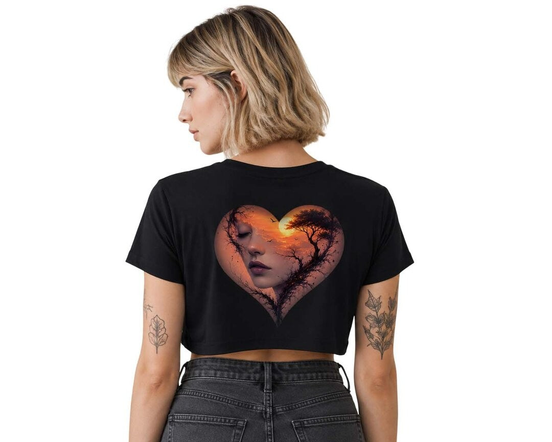 Cyber Ronin Printed Round Neck Crop Pre-customized Tshirt for Women
